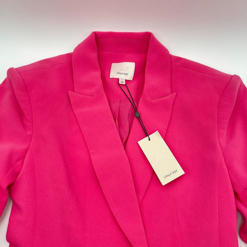 Cinq a Sept | NWT Pink Azalea Crepe Suit Kris Blazer Matching Brianne Pants 0 - Picture 6 of 16